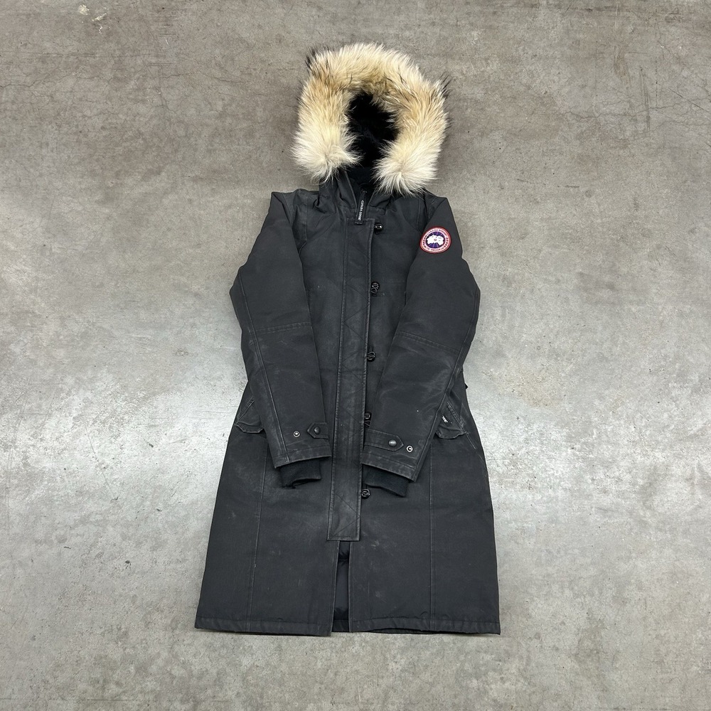 Canada Goose Kensington‎ Parka Black Womens XS Fur Hood Jacket